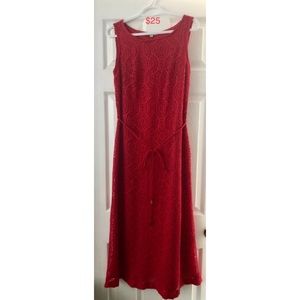 Red Crochet Maxi Dress